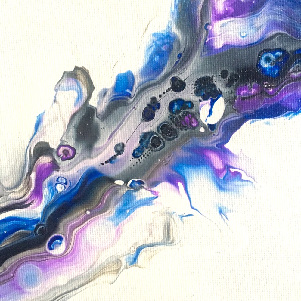 Original acrylic abstract fluid art painting on a stretched canvas. Size 5”x7”